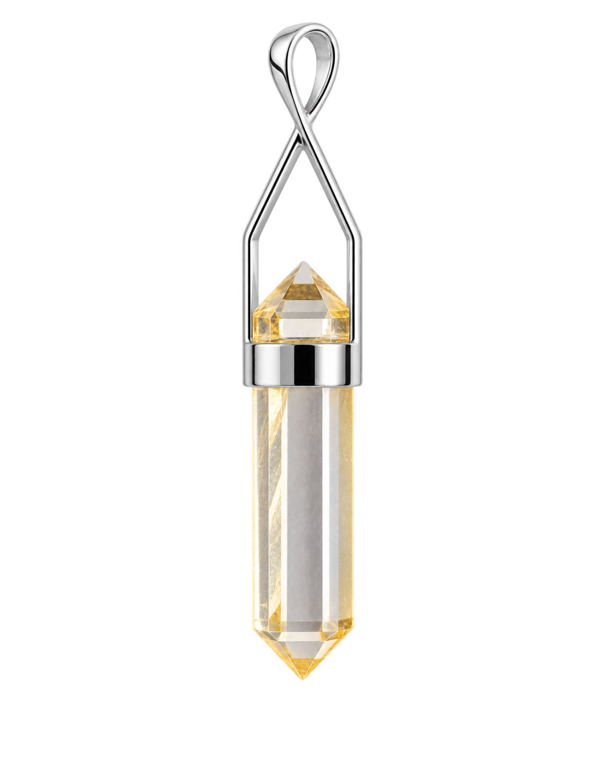 Clear Quartz Crystal Pointer Pendant
